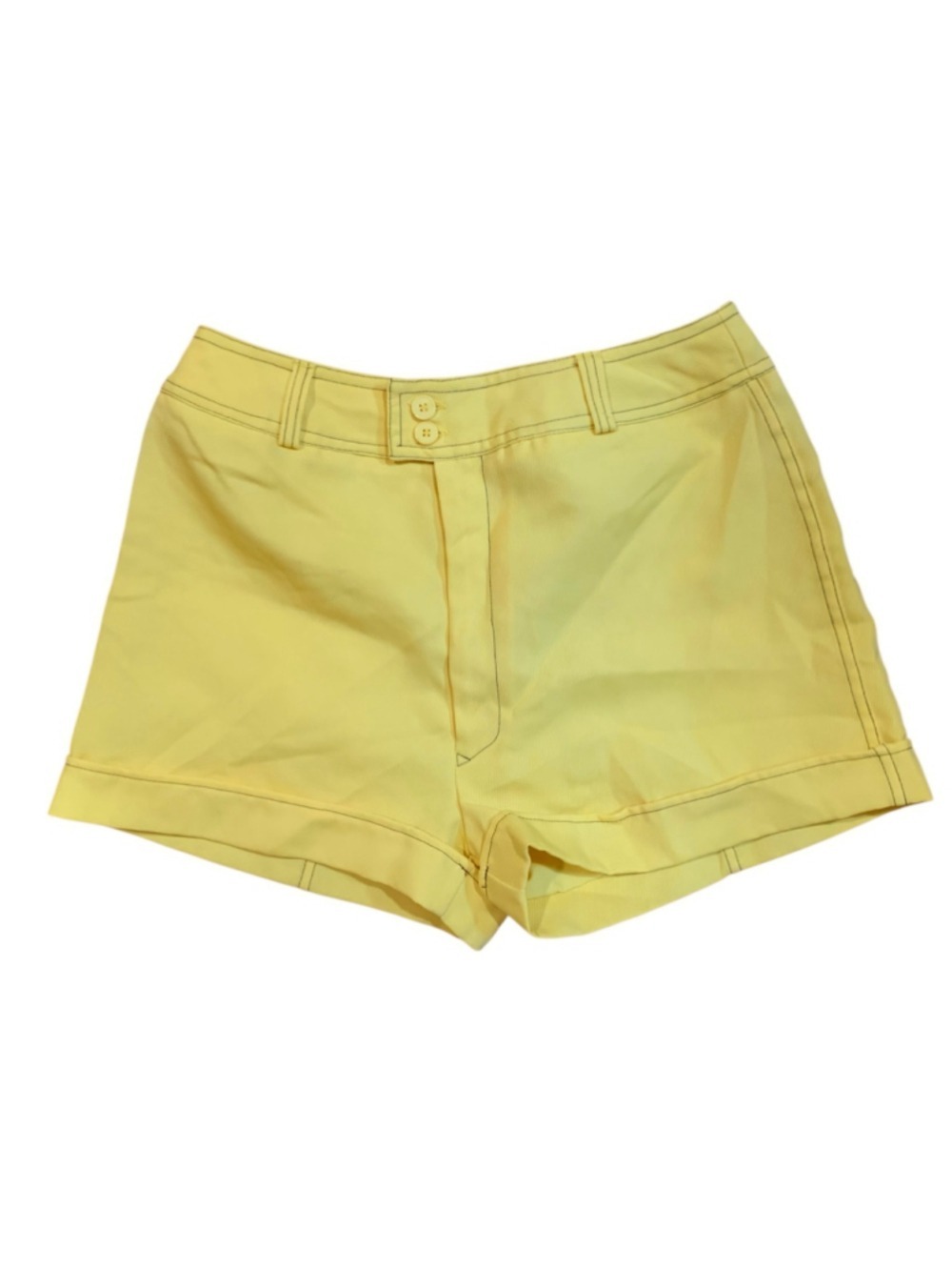 Vtg 70’s Women's Yellow Shorts Size M- flaws